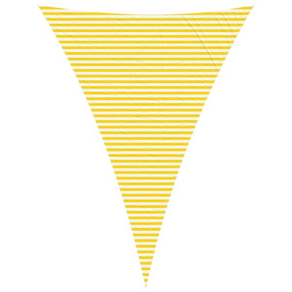 Открит слънцезащитен плат Жълт и бял 5 x 7 x 7 m