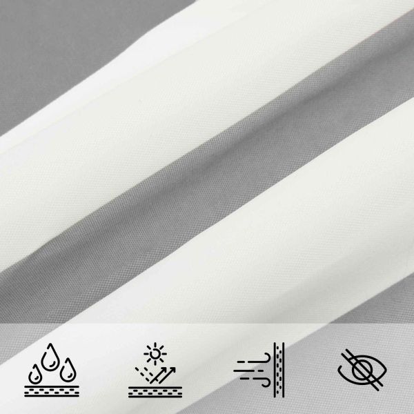 Открит слънцезащитен плат Светлосив и бял 3 x 4 x 5 m