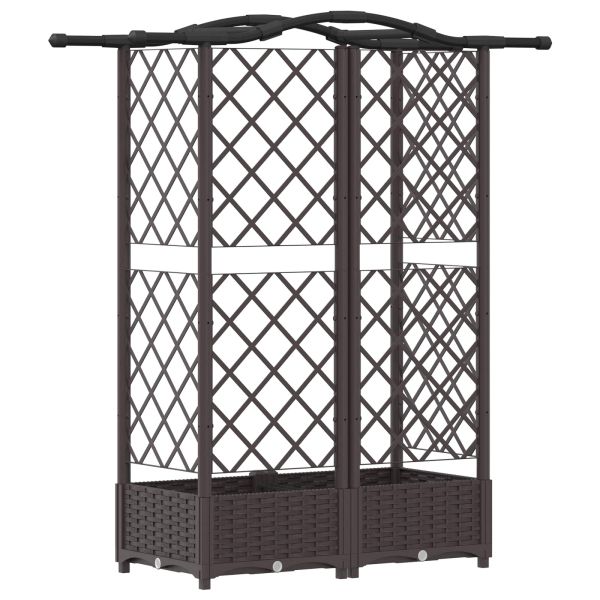 Повдигнато легло с решетка и покривка Кафяво 124 х 40 х 126 см