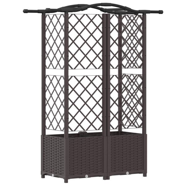 Повдигнато легло с решетка и покривка Кафяво 122 х 40 х 141 см