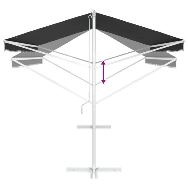 Самостоятелен сенник Антрацит 5 x 3 m Полиестер