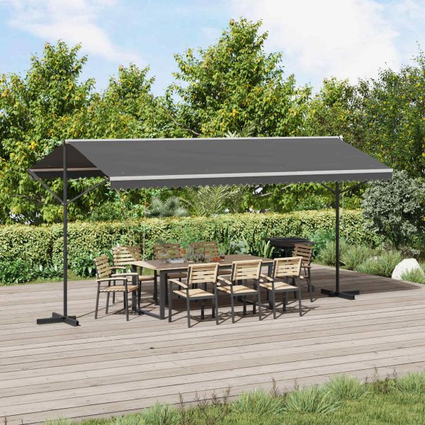 Самостоятелен сенник Сиво 5 x 3 m Полиестер