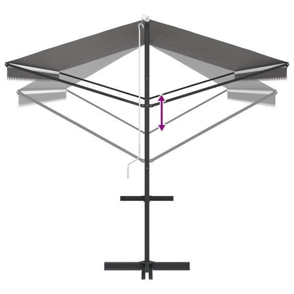 Самостоятелен сенник Сиво 5 x 3 m Полиестер