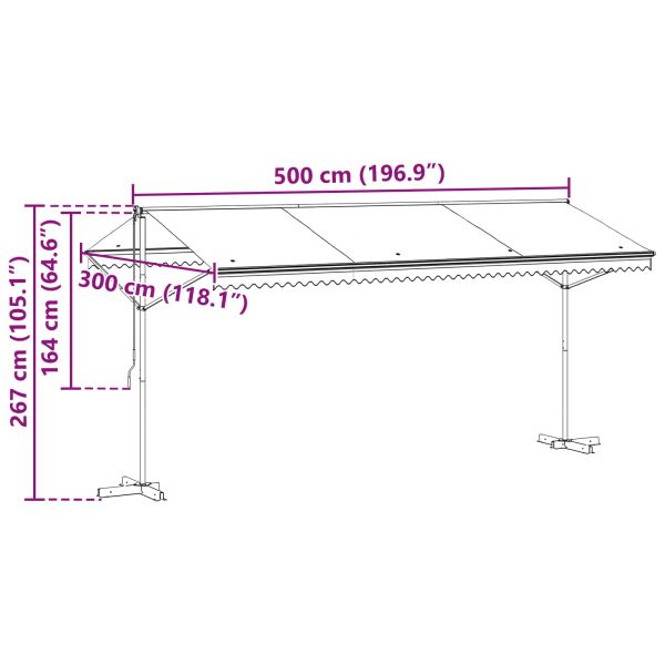 Самостоятелен сенник Сиво 5 x 3 m Полиестер