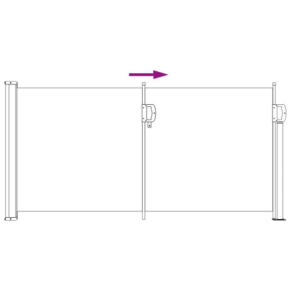 Сгъваема странична перголка Черно 300 x 100 cm Полиестер