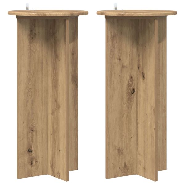Стойка за растения 2 pcs Дъб артизан 40 x 40 x 80 cm