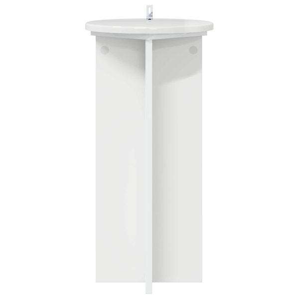 Стойка за растения 2 pcs Бял гланц 29,5 x 29,5 x 60 см