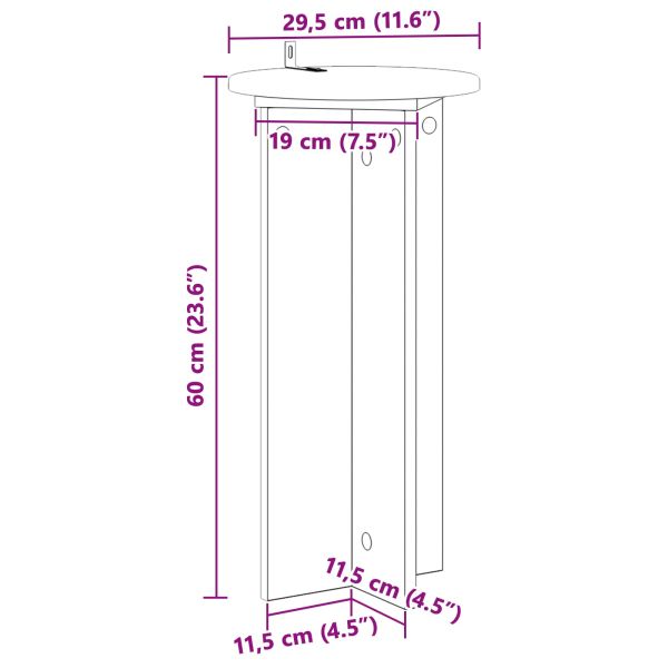 Стойка за растения 2 pcs Сива сонома 29,5 x 29,5 x 60 см