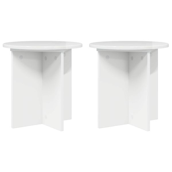 Стойка за растения 2 pcs Бял гланц 40 x 40 x 40 cm