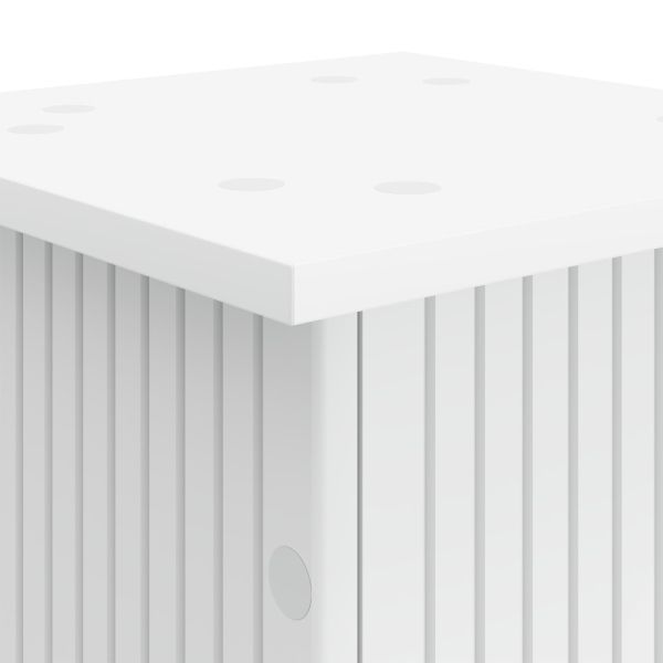 Стойка за растения Бяло 30,5 x 30 x 80,5 см Инженерна дървесина