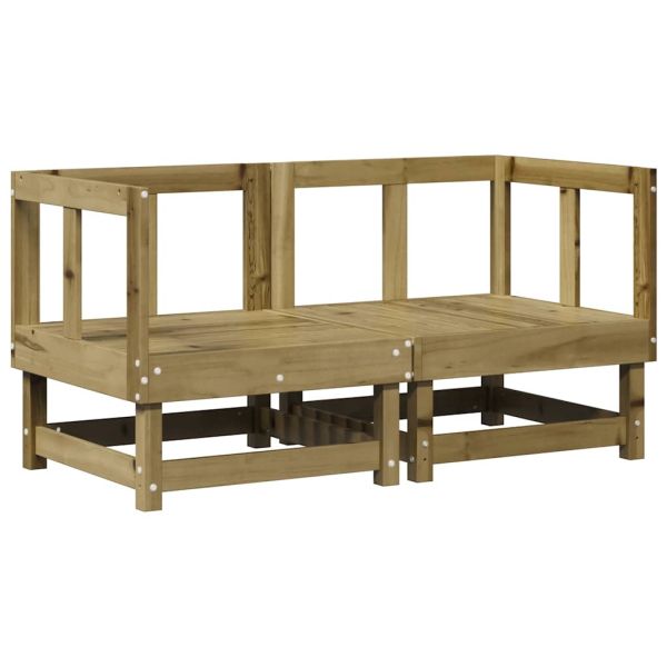 Ъглови дивани с възглавници 2 бр сиви импрегнирано борово дърво