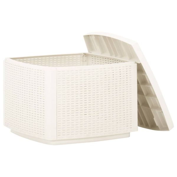 Градинска маса, бяла, 53x53x40 см, пластмаса