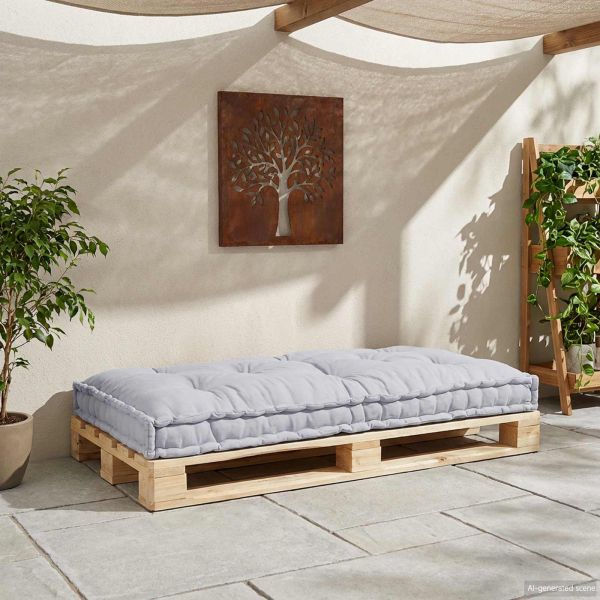 Кушон за палетен диван Сиво 120 x 80 x 12 cm Текстил