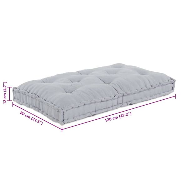 Кушон за палетен диван Сиво 120 x 80 x 12 cm Текстил