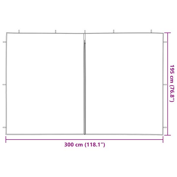 Стена на палатка за парти 2 pcs Червено 300 x 195 см