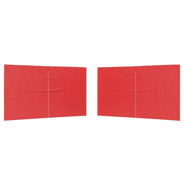 Стена на палатка за парти 2 pcs Червено 400 x 195 см