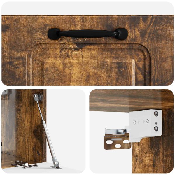 Стенно монтиран ТВ шкаф Опушен дъб 59,5 x 31 x 30 см