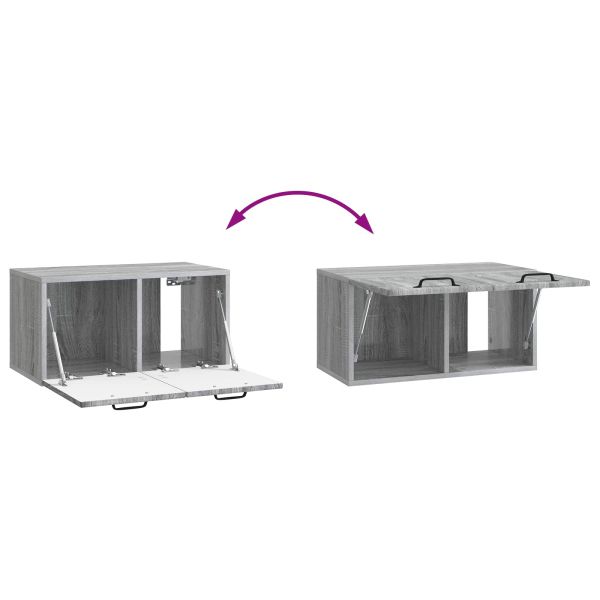 Стенно монтиран ТВ шкаф Сива сонома 59,5 x 31 x 30 см