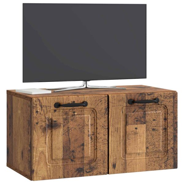 Стенно монтиран ТВ шкаф Старо дърво 59,5 x 31 x 30 см