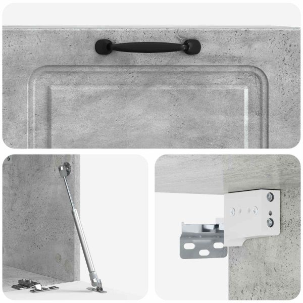 Стенно монтиран ТВ шкаф Бетонно сиво 78,5 x 31 x 30 см