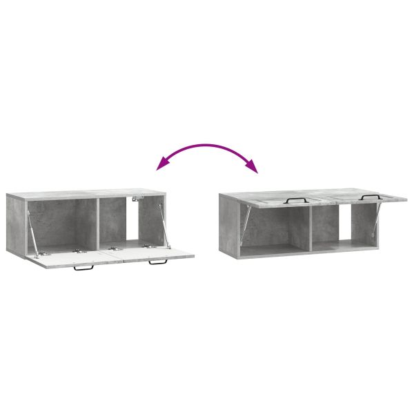 Стенно монтиран ТВ шкаф Бетонно сиво 78,5 x 31 x 30 см