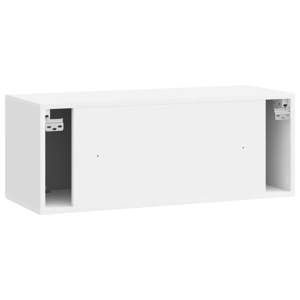 Стенно монтиран ТВ шкаф Бял гланц 78,5 x 31 x 30 см