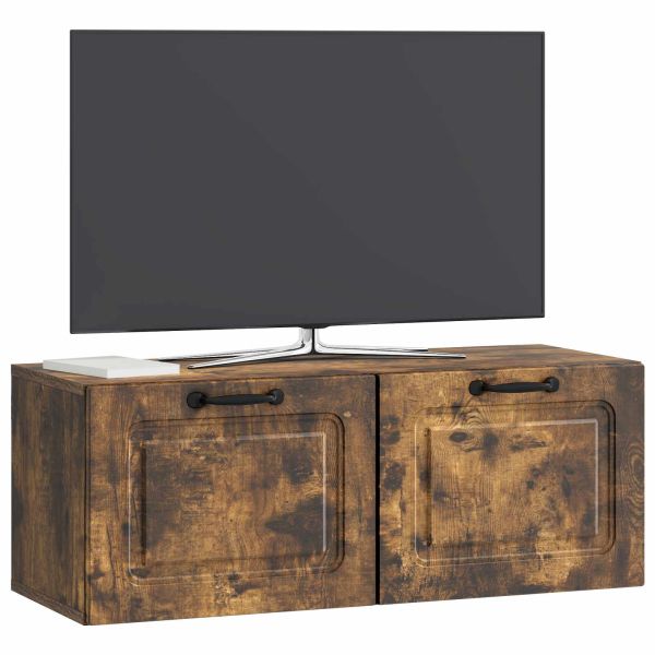 Стенно монтиран ТВ шкаф Опушен дъб 78,5 x 31 x 30 см