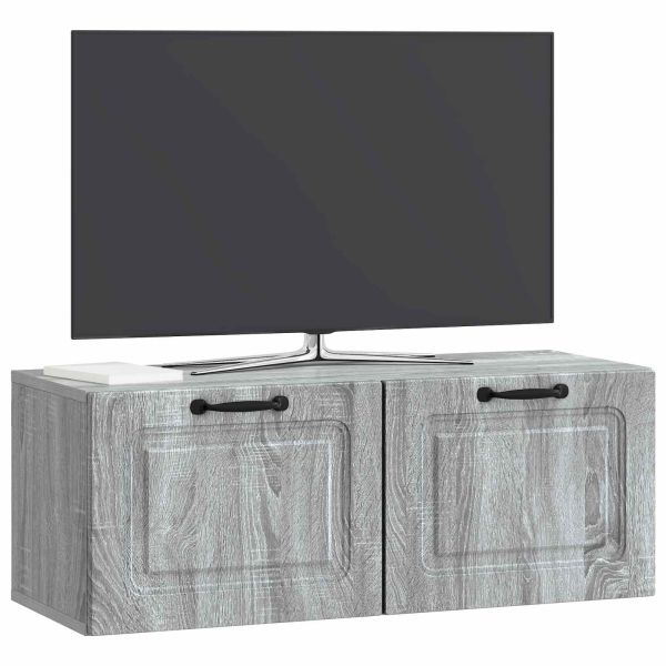 Стенно монтиран ТВ шкаф Сива сонома 78,5 x 31 x 30 см