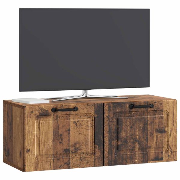 Стенно монтиран ТВ шкаф Старо дърво 78,5 x 31 x 30 см