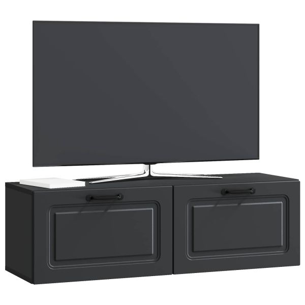 Стенно монтиран ТВ шкаф Черно 98 x 31 x 30 см