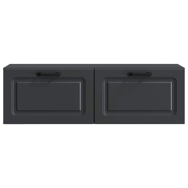 Стенно монтиран ТВ шкаф Черно 98 x 31 x 30 см