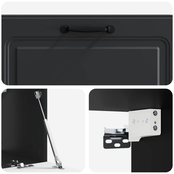 Стенно монтиран ТВ шкаф Черно 98 x 31 x 30 см