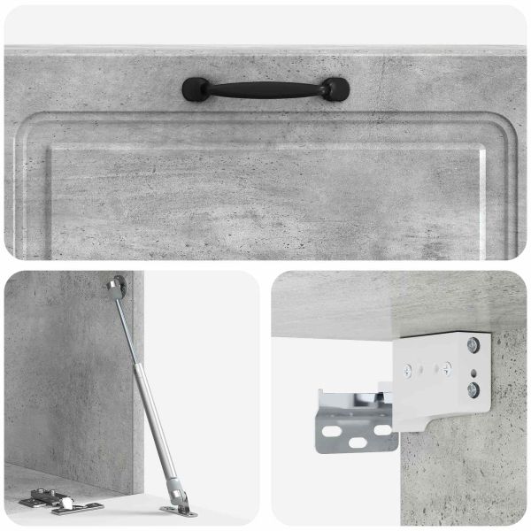 Стенно монтиран ТВ шкаф Бетонно сиво 98 x 31 x 30 см