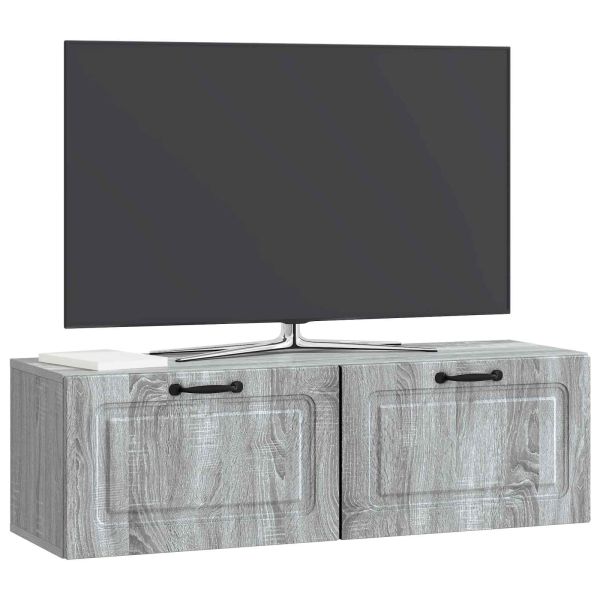 Стенно монтиран ТВ шкаф Сива сонома 98 x 31 x 30 см