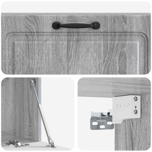 Стенно монтиран ТВ шкаф Сива сонома 98 x 31 x 30 см