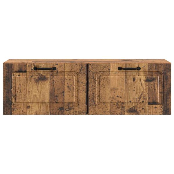 Стенно монтиран ТВ шкаф Старо дърво 98 x 31 x 30 см