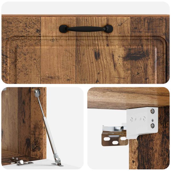 Стенно монтиран ТВ шкаф Старо дърво 98 x 31 x 30 см