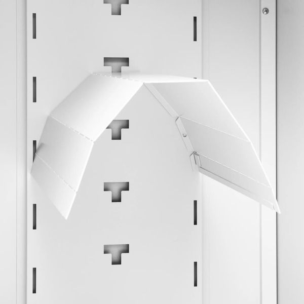 Шкаф за екипировка за езда, бял, 53x53x105 см, стомана