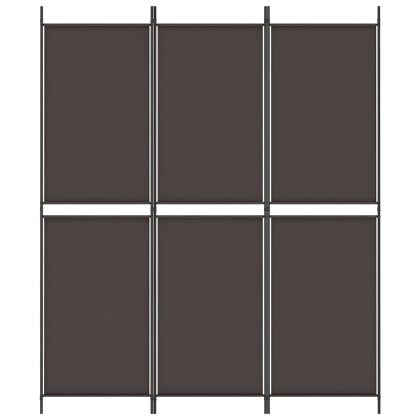 Параван за стая, 3 панела, кафяв, 150x180 см, плат