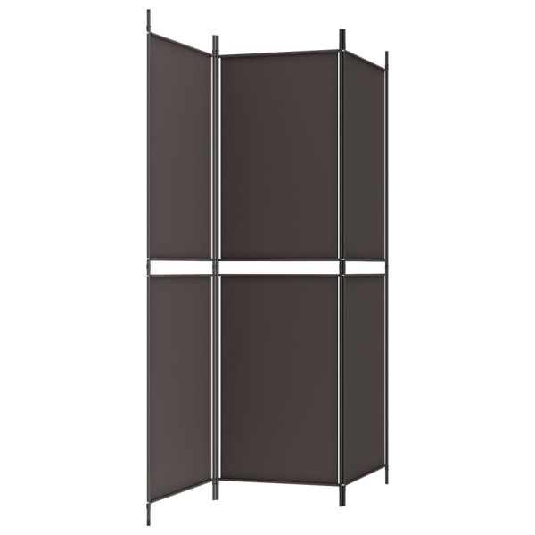 Параван за стая, 3 панела, кафяв, 150x180 см, плат