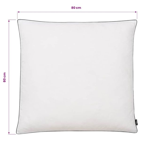 Възглавници, 2 бр, пълнеж от пух/пера, тежки, 80x80 см, бели