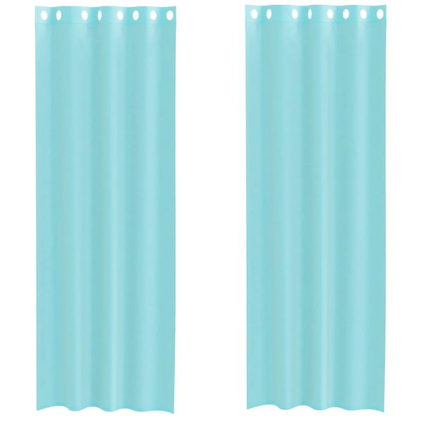 Пердета от воал с втулки, 2 бр, тюркоаз