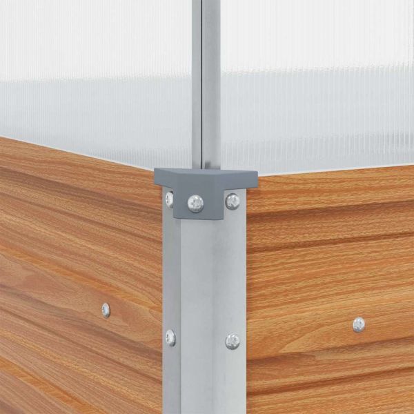 Градински сандък с оранжерия Светло кафяво 100 x 100 x 77 cm