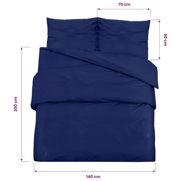 Комплект спално бельо тъмносиньо 140x200 см олекотен микрофибър