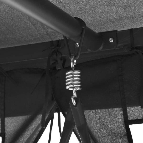 Градинска люлка със сенник, антрацит, 220x160x240 см, стомана