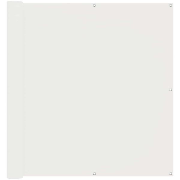 Балконен екран Бял 110 x 500 cm Оксфордска тъкан