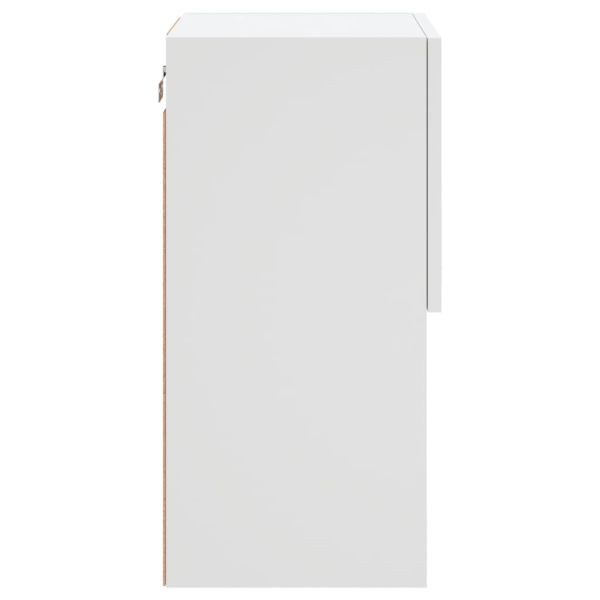 ТВ шкафове с LED осветление 2 бр бели 30,5x30x60 см