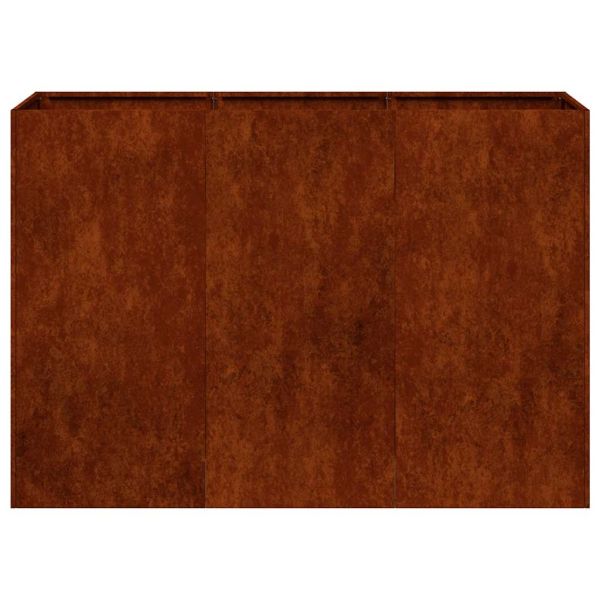 Кашпа, ръждива, 120x40x80 см, патинираща стомана