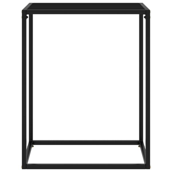 Конзолна маса, черна, 60x35x75 cм, закалено стъкло