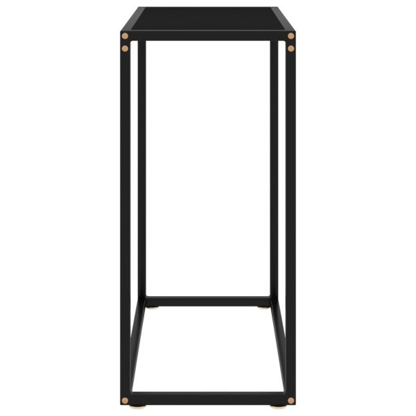 Конзолна маса, черна, 60x35x75 cм, закалено стъкло